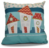 Decorative Holiday Pillow Geometric Print, Coral, 16"x16"
