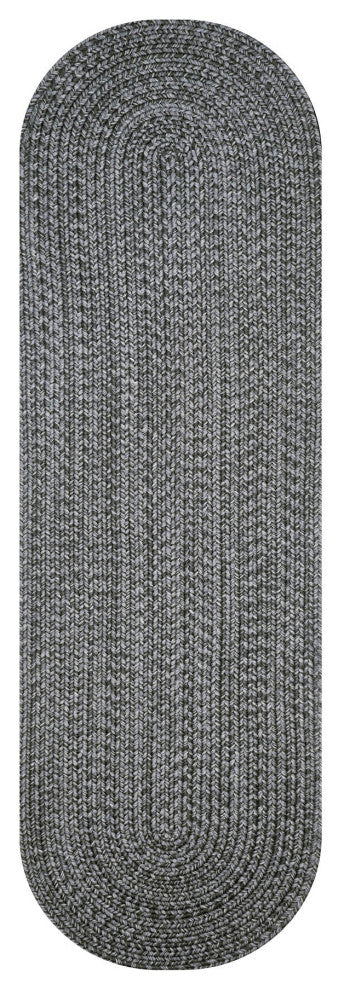 Homespice Decor - 22 x 72" Oval Black Ultra Durable Braided Runner