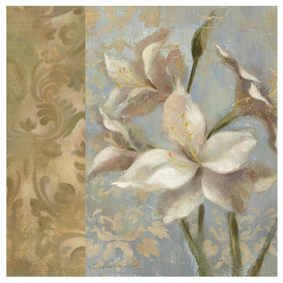 "Amaryllis on Soft Blue  WAG" Digital Paper Print by Silvia Vassileva, 20"x20"