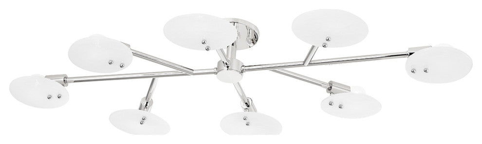 Mitzi H428608 Giselle 8 Light 48"W Semi-Flush Ceiling Fixture - Polished Nickel