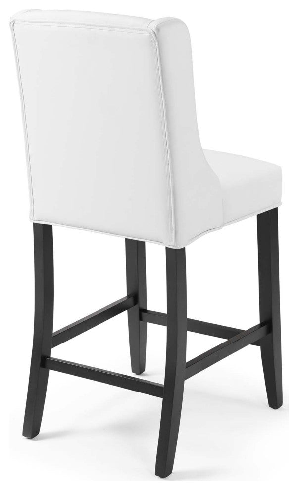 Baronet Counter Bar Stool Faux Leather Set of 2 - White