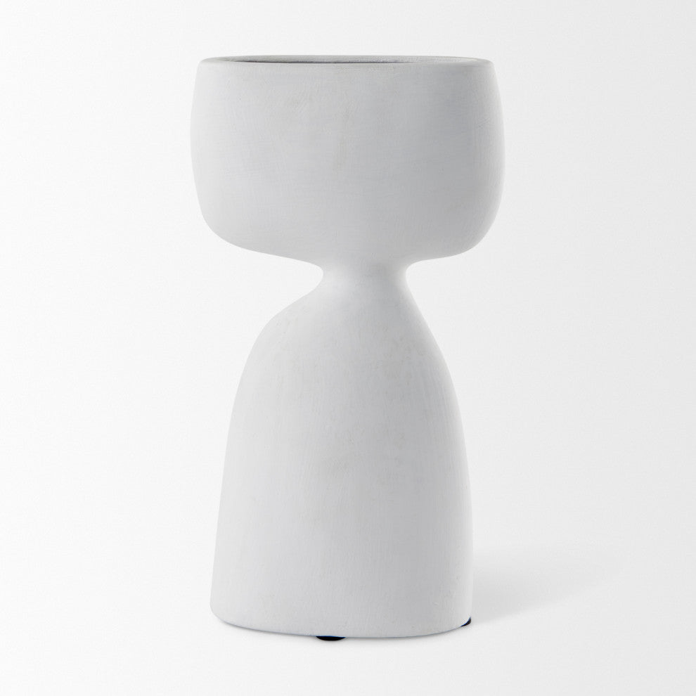 Rylee 11.6H White Ceramic Vase