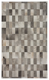 Cowhide Patchwork Rug, Daedalus, Ashen, 6'x9'
