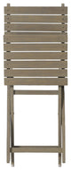 Mia Outdoor 2 Seater Half-Round Wood Bistro Set With Folding Chairs, Gray