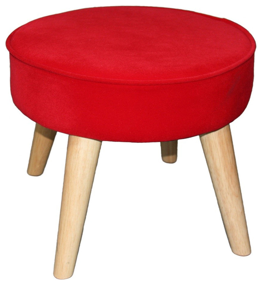 Useful Red Suede Foot Stool