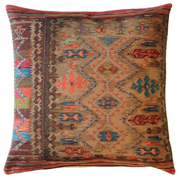 Pillow Decor - Kilim Hearth 19 x 19 Tapestry Throw Pillow