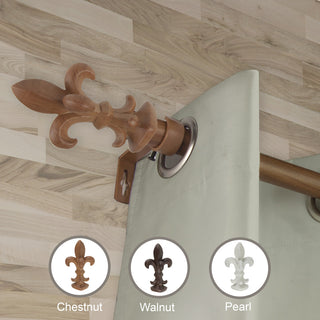 Magnus 1" Diameter Curtain Rod, Chestnut, 66-120"