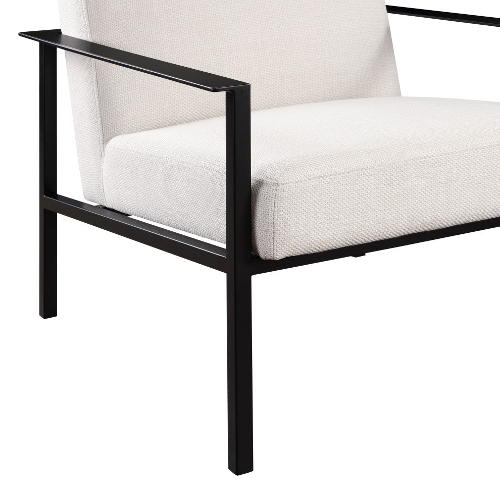 Milano Stationary Metal Accent Chair, Oatmeal