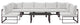 Modway Fortuna 8 Piece Outdoor Patio Sectional Sofa Set, Brown White