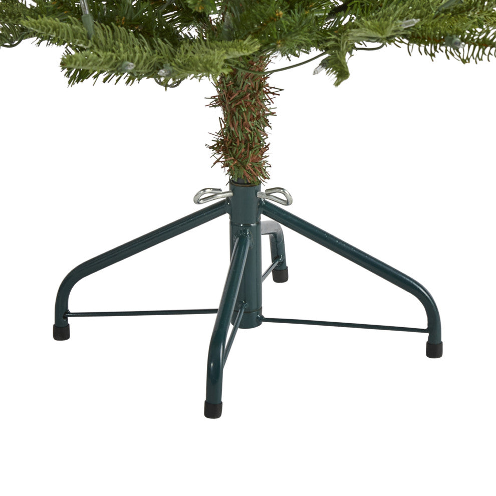 4' Layered Washington Spruce Faux Xmas Tree W/ Clear Lights & Bendable Branches
