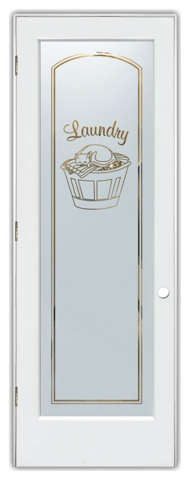 Laundry Door - Cat Nap - Primed - 30" x 96" - Knob on Right - Pull Open