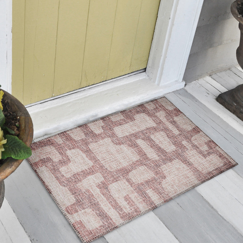 Indoor/Outdoor Sedona SN4 Taupe Machine Washable 1'8" x 2'6" Rug