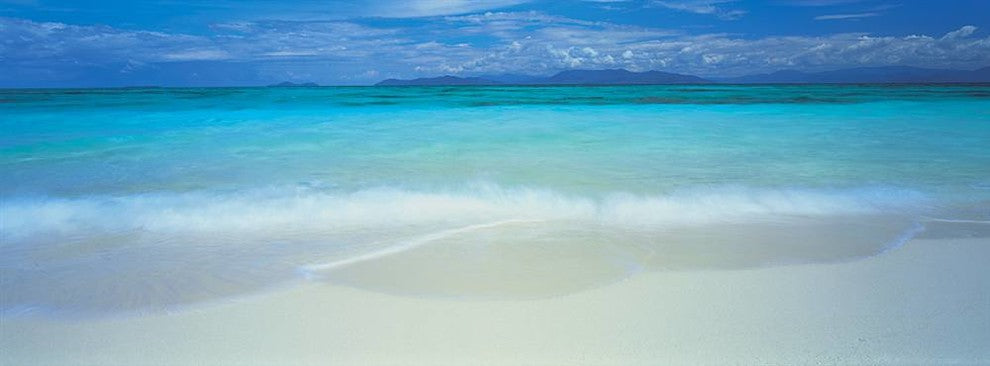 Clouds Over Great Barrier Reef Panoramic Fabric Wall Mural