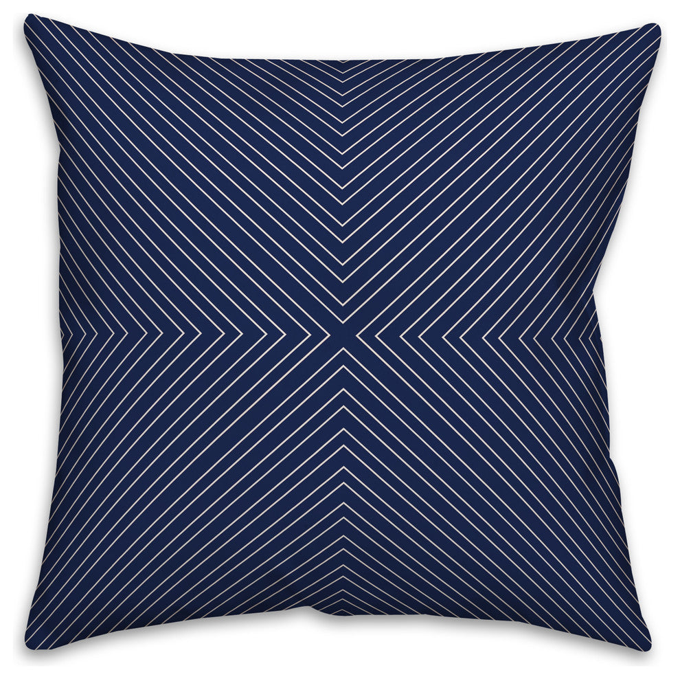Navy Modern Geo 18x18 Throw Pillow Cover