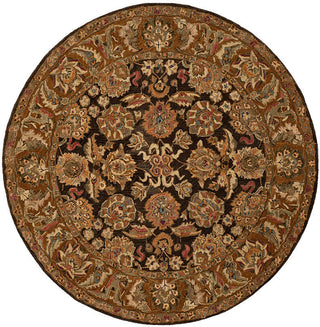 Safavieh Anatolia an615b Rug, Dark Brown/Gold, 6'0"x6'0" Round