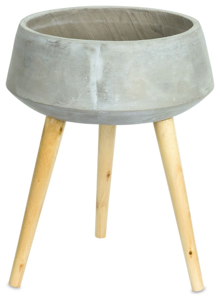 Planter on Legs 13.25"x17.5"H Cement