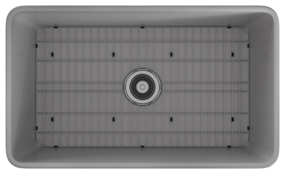30in Single Bowl Farmhouse Apron Kitchen Sink with Bottom Grid and Strainers, 30