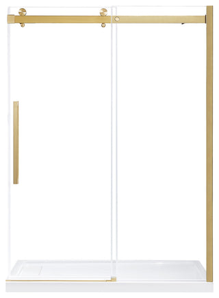 Bel Soft-Close Base/Door Alcove Shower Kit, Gold, 60"