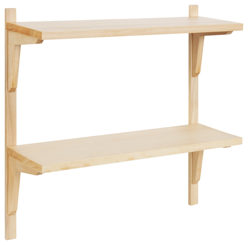 Meridien Wood Wall Shelf, Natural 24x8x24
