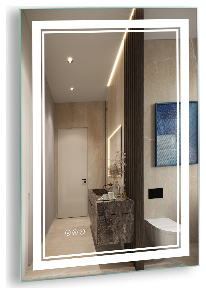 24x32 In. Anti-Fog Dimmable Multi-Color Inductive Touch LED Vanity Mirror