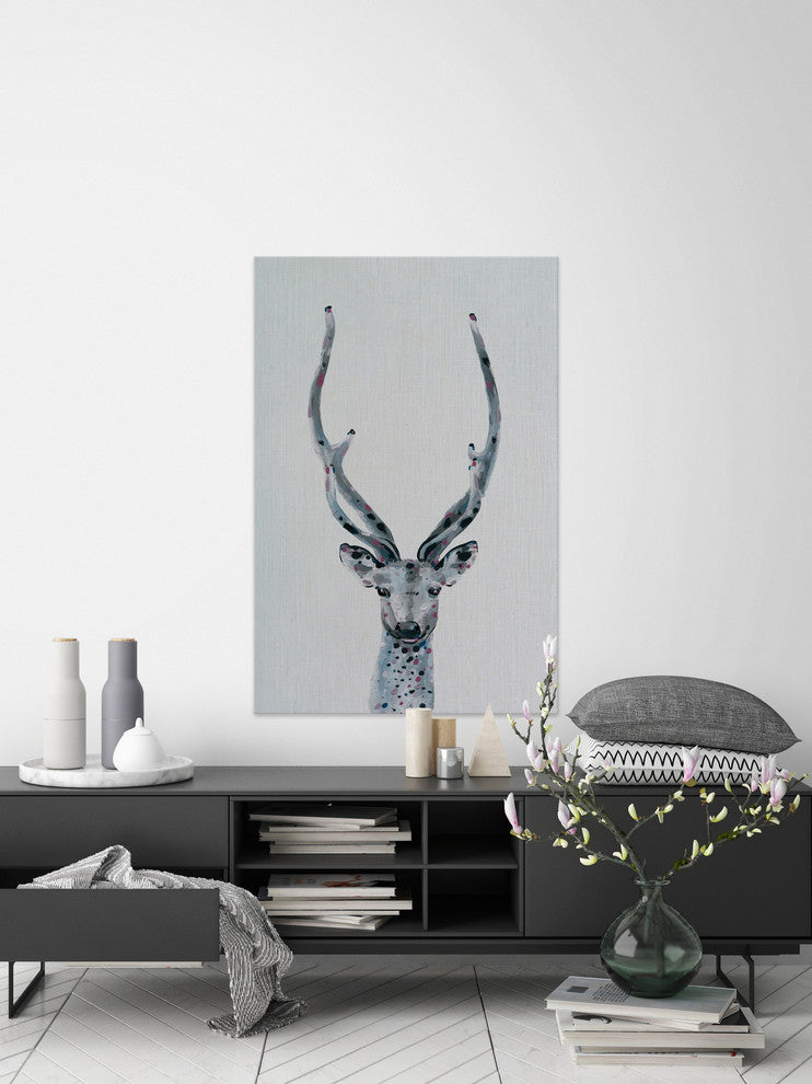 "Long Horns" Painting Print on Wrapped Canvas, 40"x60"