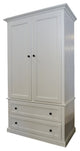 Traditional Extra Wide Oak Wooden Wardrobe, Bright White