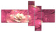 Abstract Fractal Purple Flower, Floral Art Canvas Print, 60"x32", 5 panels