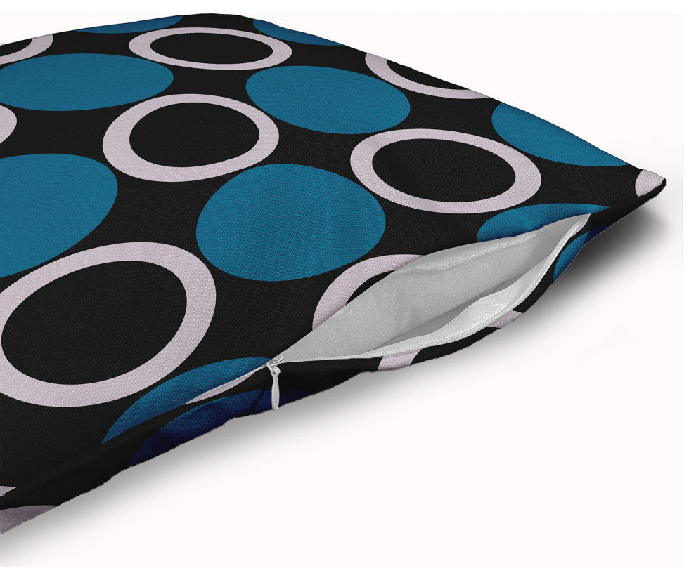Mod Circles Accent Pillow With Removable Insert, Unreal Teal, 24"x24"