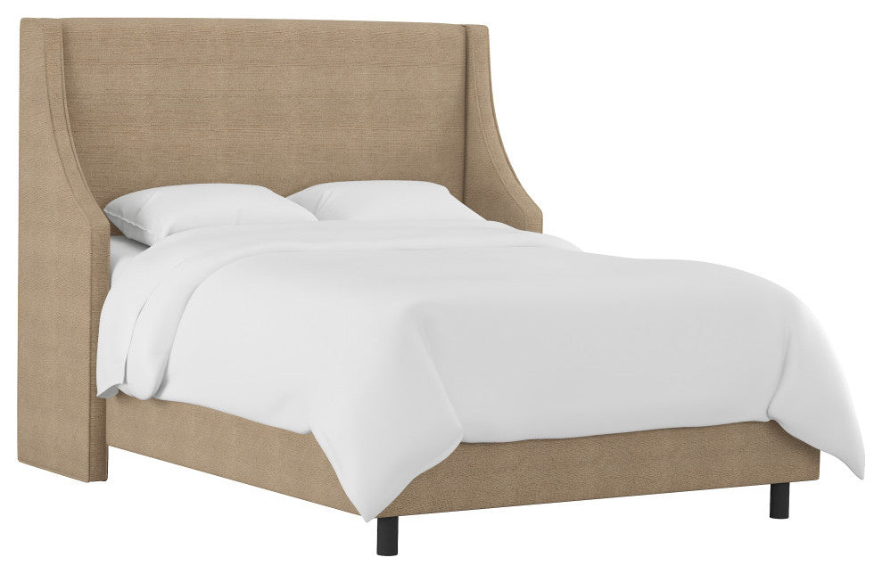 Wingback Bed, Linen Sandstone, Full