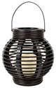Plastic Rattan LED Candle Lantern, 8.5"x8.5", Black