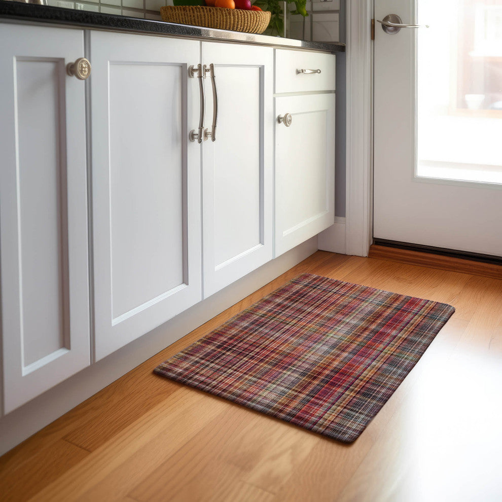 Premium Machine Washable Mayfield AMF541 Red 1'8" x 2'6" Rug