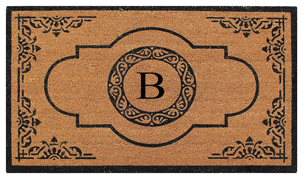 Abrilina Heavy Weight Outdoor Entryway Monogrammed Double Doormat 36"X72", B
