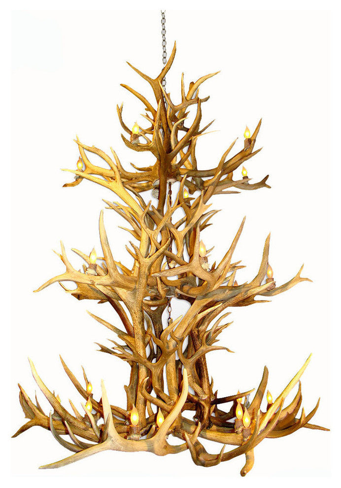 Elk, Whitetail, Mule Deer Antler Chandelier Light, Extra Large, No Shades