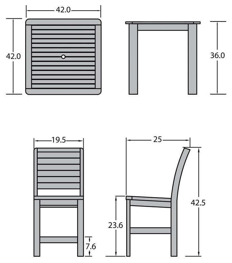 Weatherly 5-Piece Square Counter-Height Dining Set, White