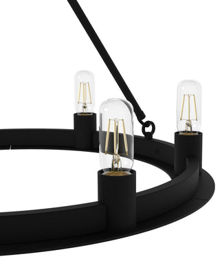 Hunter Saddlewood Natural Iron 6-Light Chandelier