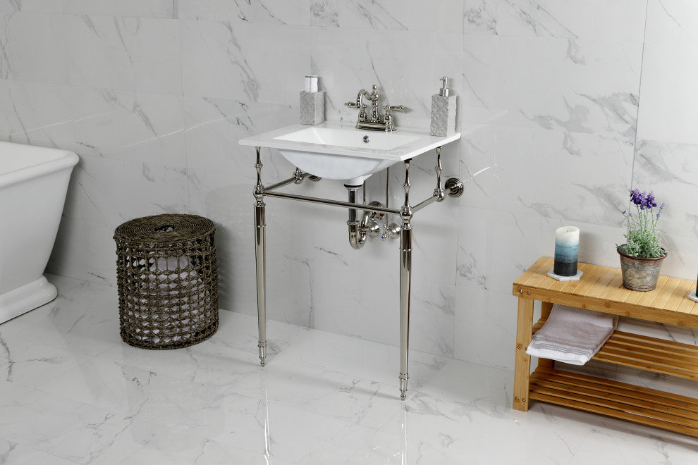 Fauceture KVPB24187W4PN 24" Console Sink, Legs, 4", 3 Hole