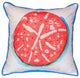 Betsy Drake Coral Sand Dollar Extra Large 22 X 22 Indoor / Outdoor White Pillow