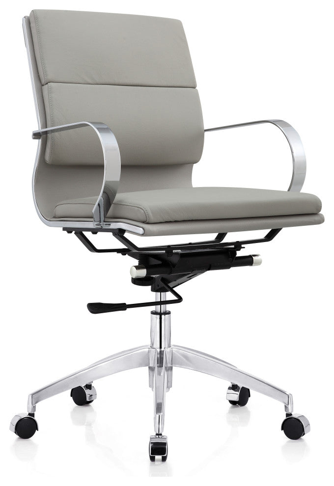 LuvModern Alera Swivel/Tilt Office Chair Soft Leather, Gray