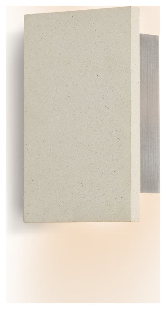 Tersus Outdoor LED Sconce, Uplight/Downlight, White Concrete, Cool White