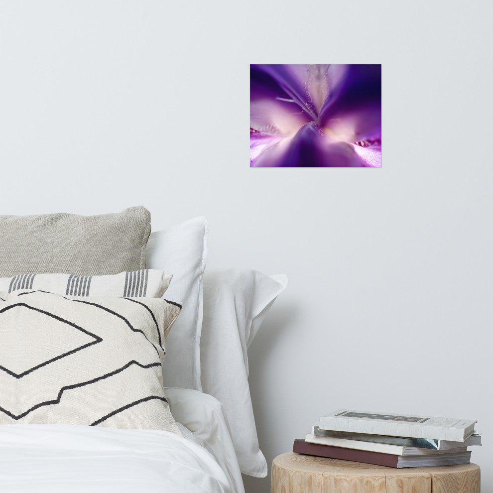 Iris Center Petals Nature Photography, Floral Unframed Wall Art Print, 11" X 14"