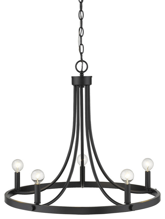 Sawyer 5-Light Matte Black Chandelier