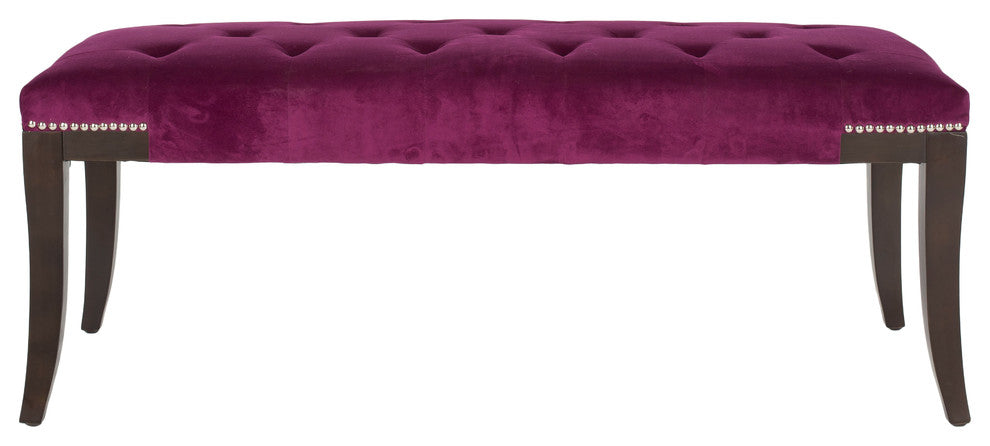 Safavieh Gibbons Bench, Plum Fabric