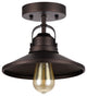 IRONCLAD, 1 Light Rubbed Bronze Semi-flush Ceiling Fixture, 9" Shade