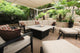 Square Fire Pit Table, 44x44, Chat Height, Natural Gas, Beige Top, Gray