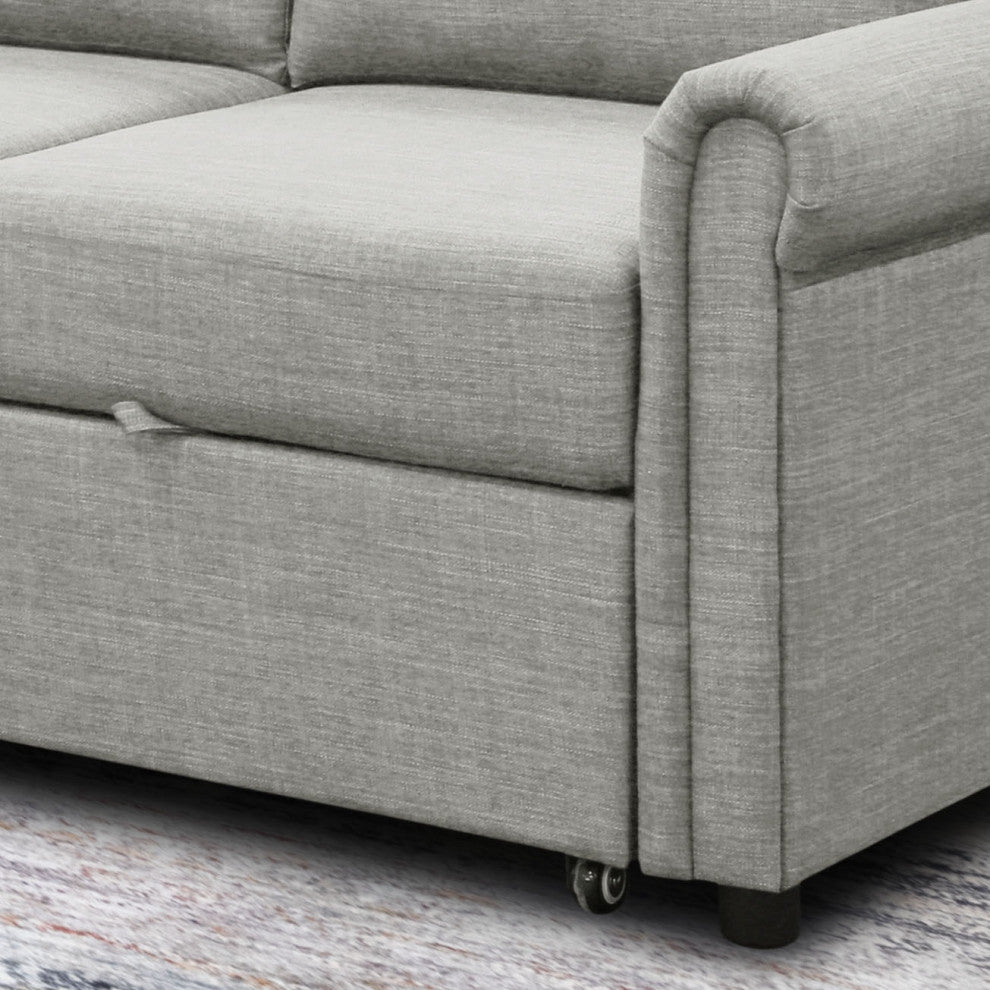 Harding Storage Sofa Bed Reversible Sectional, Heather Gray