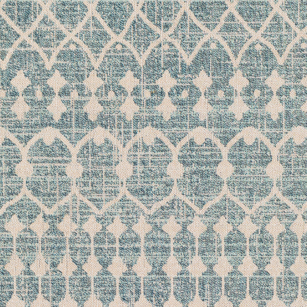 Surya Veranda VRD-2307 6'7"x9' Rug, Dark Blue/Taupe/Ivory