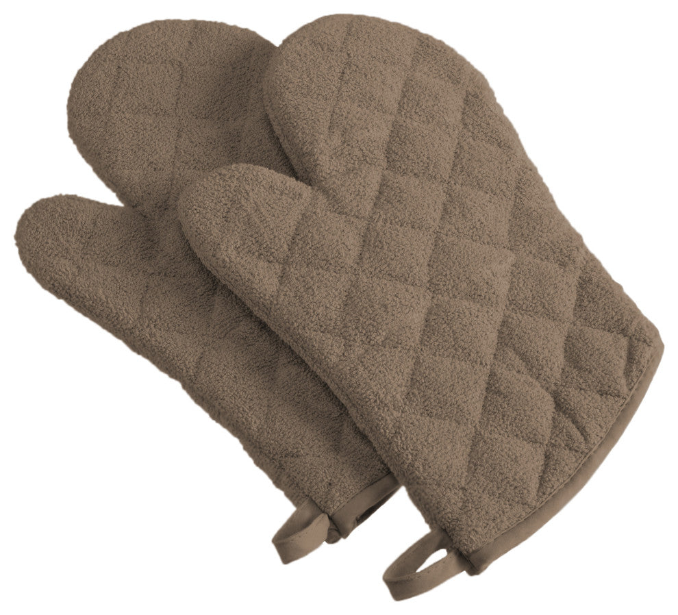 DII Terry Oven Mitt Brown, Set of 2