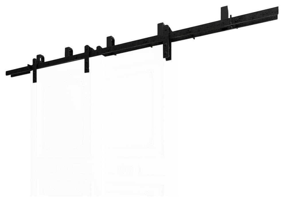 Vancleef Hardware Sliding Barn Door Hardware, U Bracket Bypass, Straight Design,