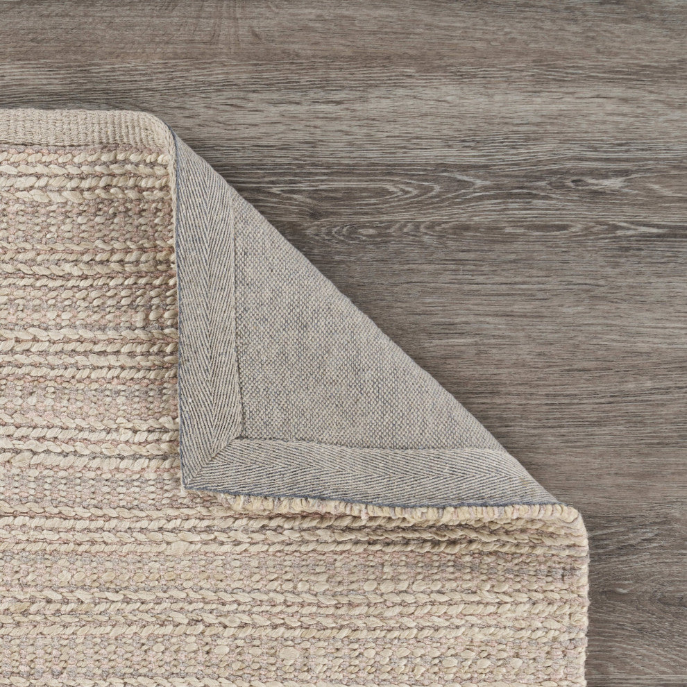 8" x 10" Blush Pink Textured Jute Area Rug