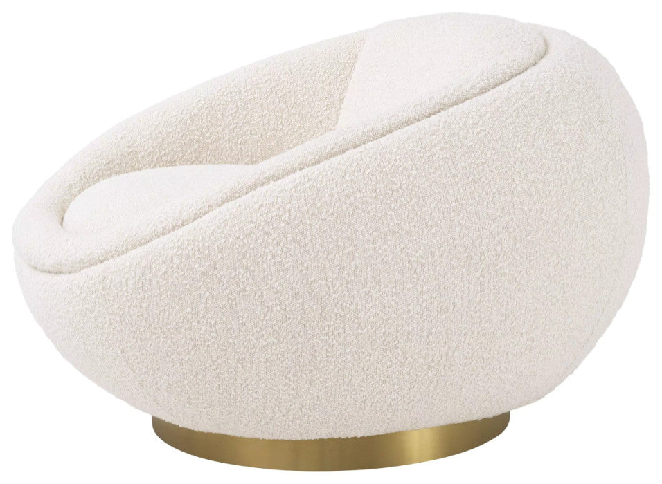 Round Cream BouclâˆšÂ© Swivel Chair | Eichholtz Bollinger